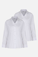 Load image into Gallery viewer, Long Sleeve, Non-iron Rever Collar Fitted Blouses - Twin pack

