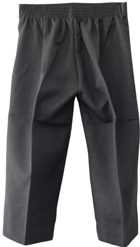 Kids School Pull Up Trousers (Grey/Black)