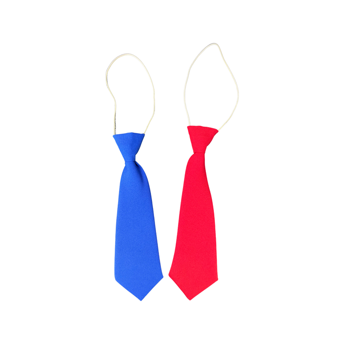 Plain Elasticated Ties (Blue/Red)